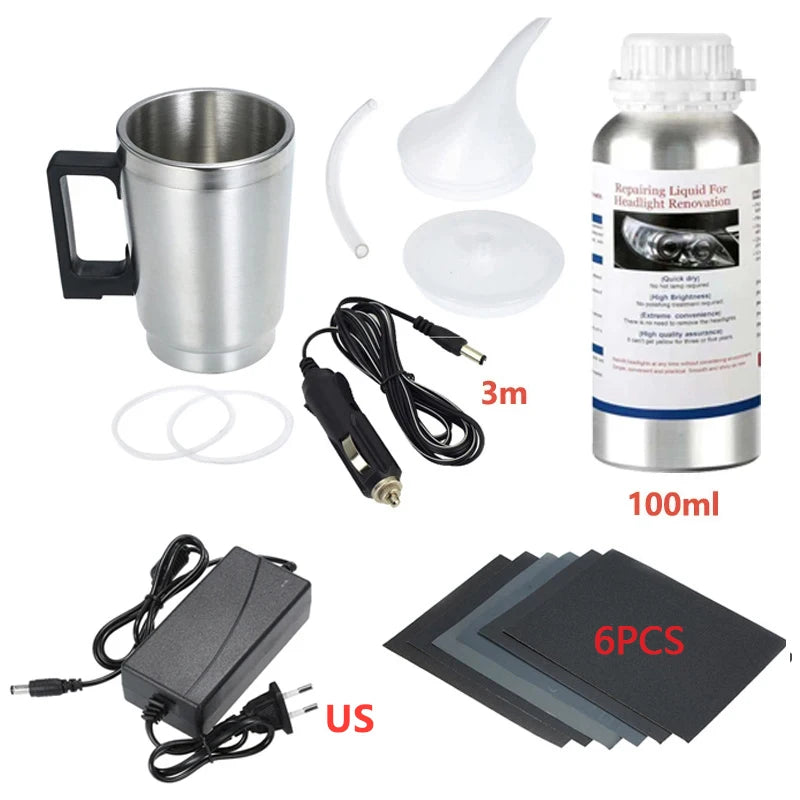 Car Headlight Restoration Kit – Professional Lens Repair Liquid Tool