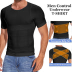 Men's Compression Shapewear Shirt – V-Neck Tummy Control for Fitness Workout