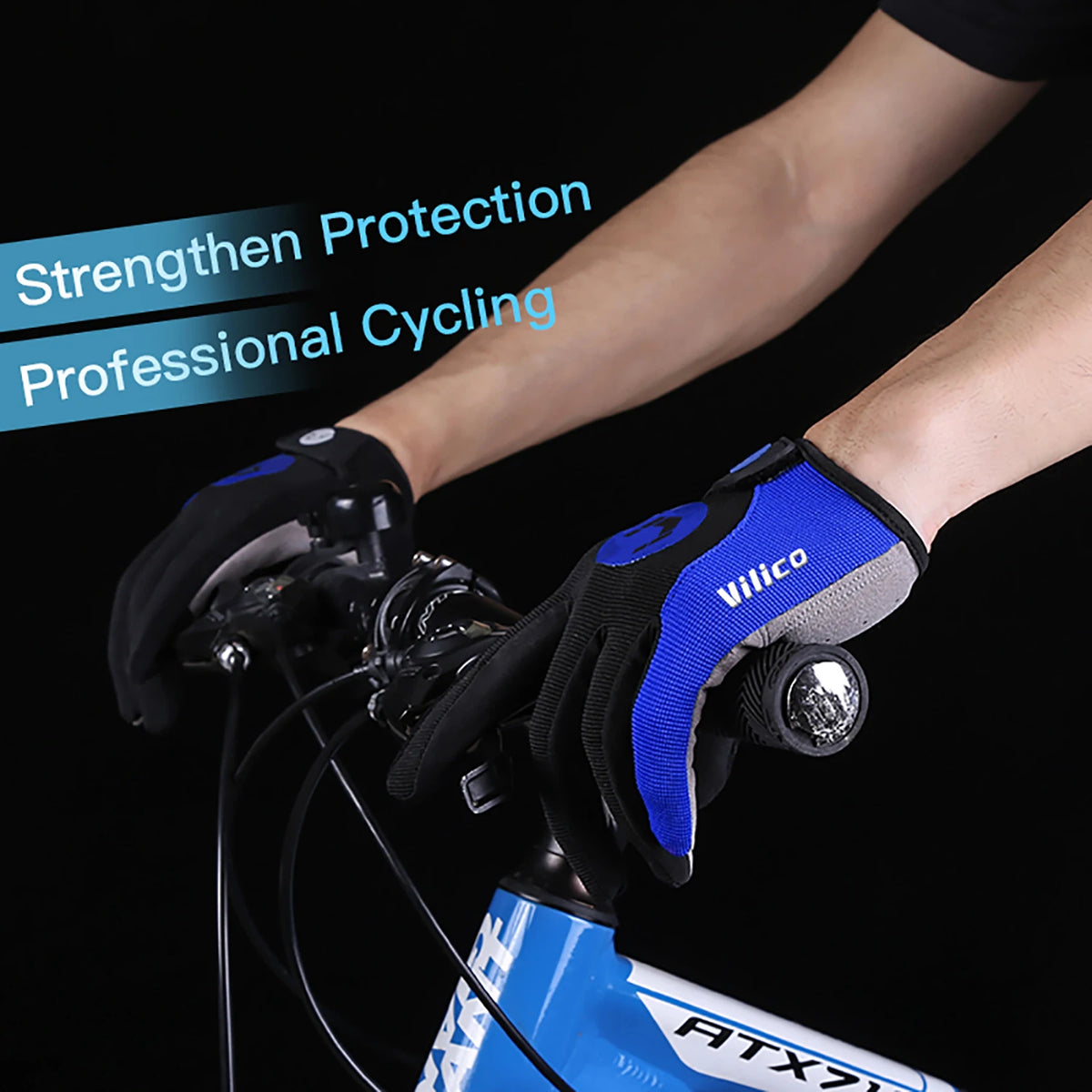 Anti-Slip Full Finger Cycling Gloves – Breathable MTB Gear for Men and Women