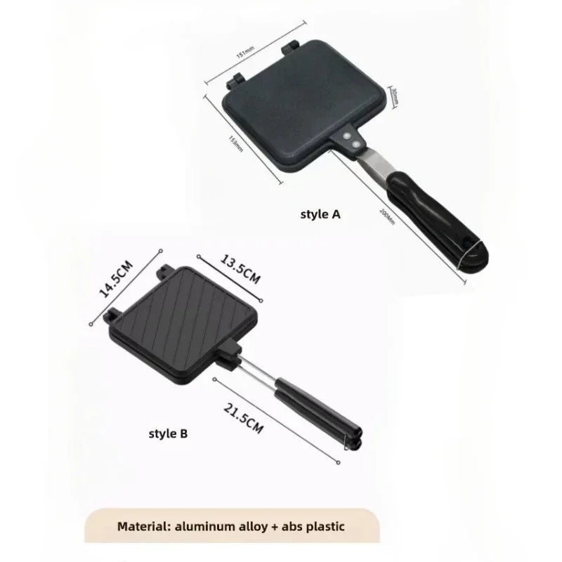 Non-Stick Aluminum Sandwich Pan – Detachable Double-Sided Grill for Breakfast