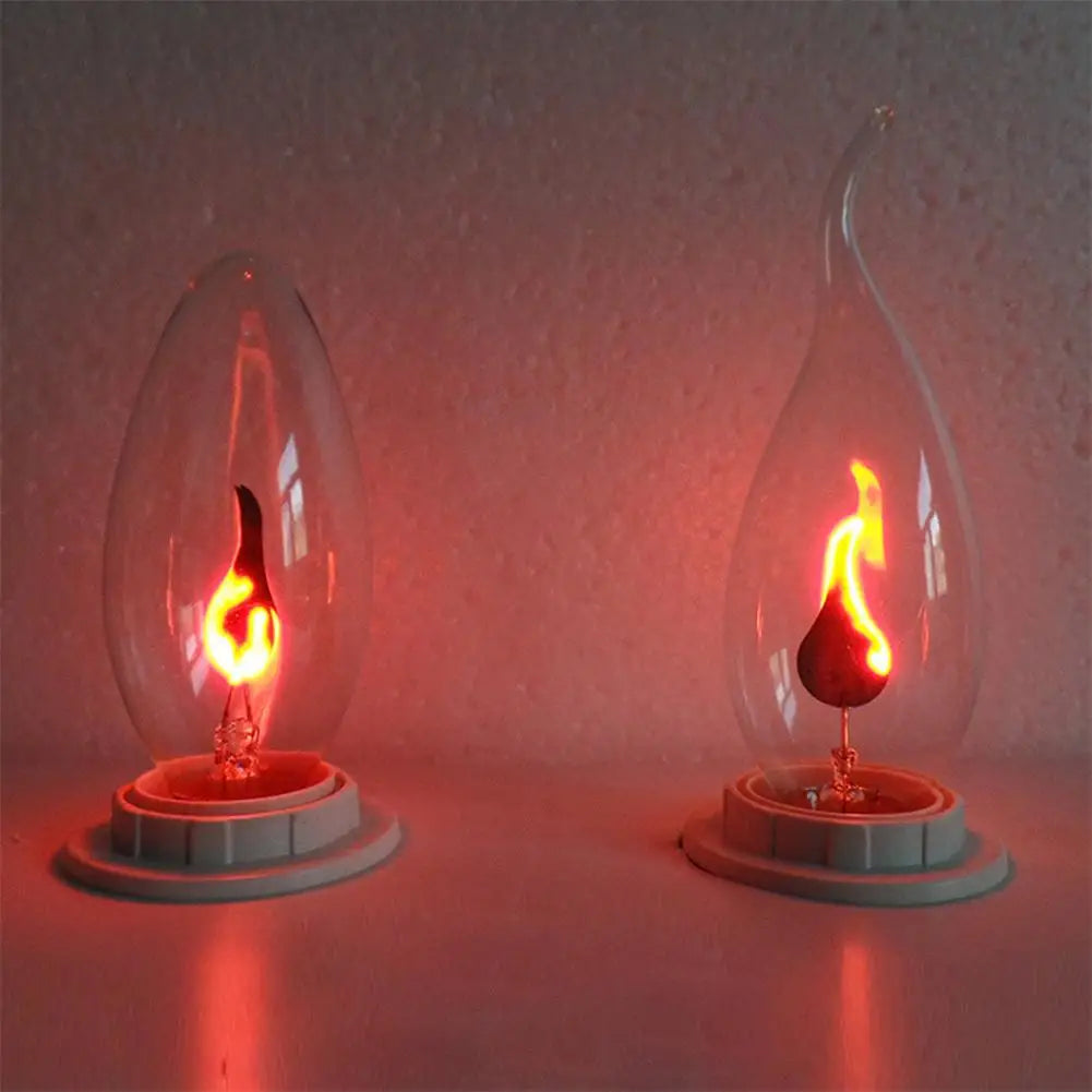 LED Flame Effect Candle Bulb – Vintage Edison Fire Lamp for Home Decor