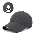 Ponytail Baseball Cap – Quick-Drying Mesh Visor for Outdoor Athleisure