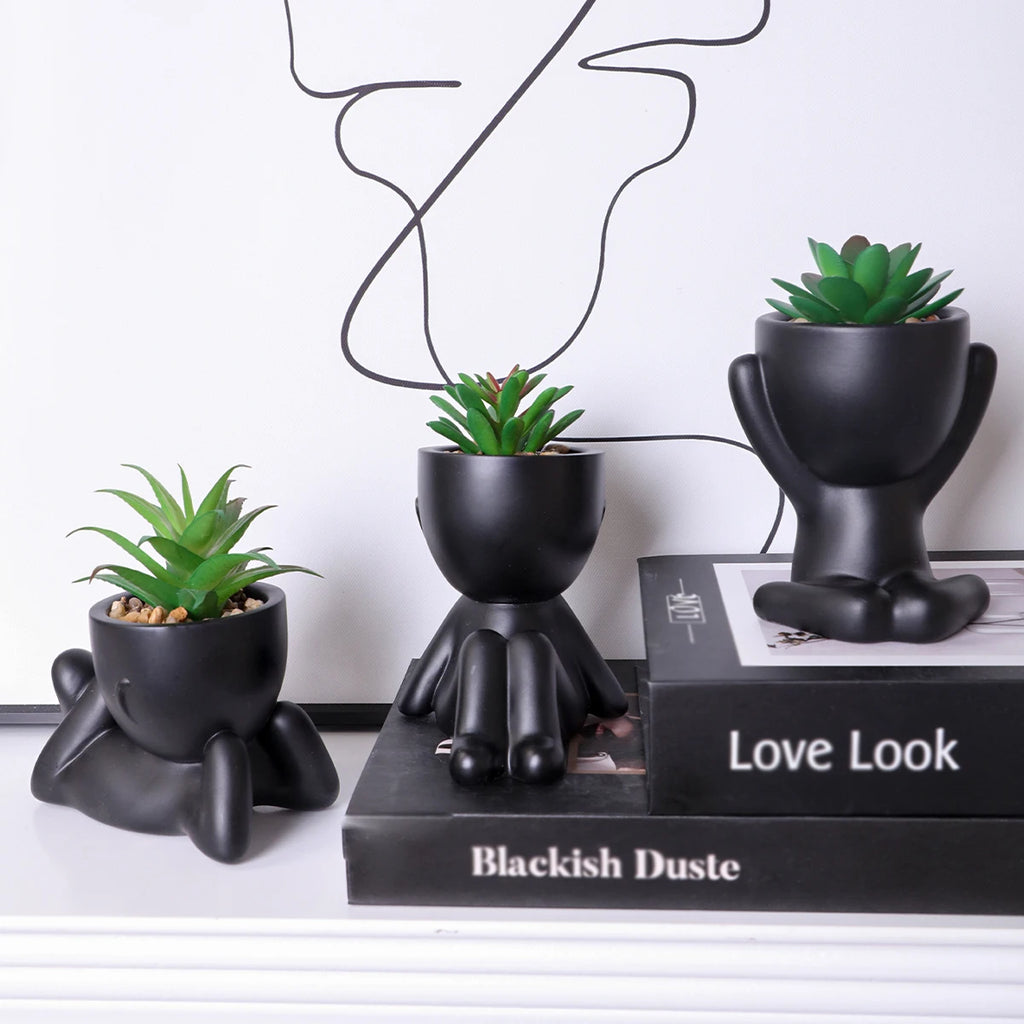 Artificial Aloe Vera Succulent Set – Cartoon PE Pot Plants for Home Decor