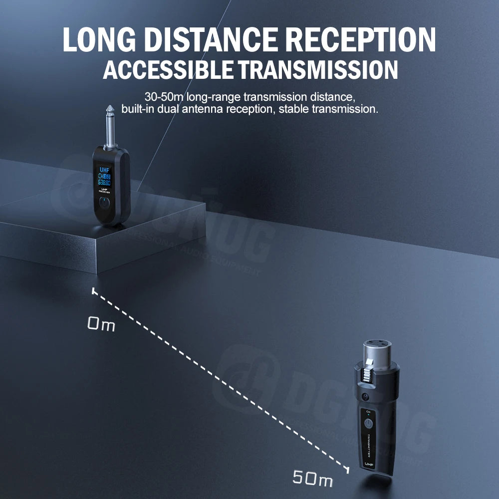 Wireless XLR Microphone System – Rechargeable Transmitter for PA Audio Mixer