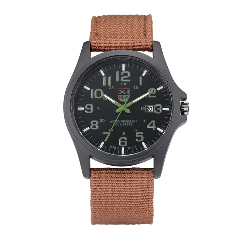 XINEW Nylon Band Quartz Watch – Military Casual Wristwatch for Men