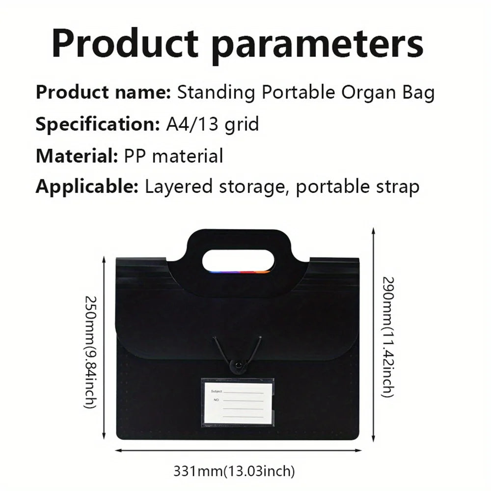 Accordion File Organizer – 13 Pockets for Office and Classroom Use