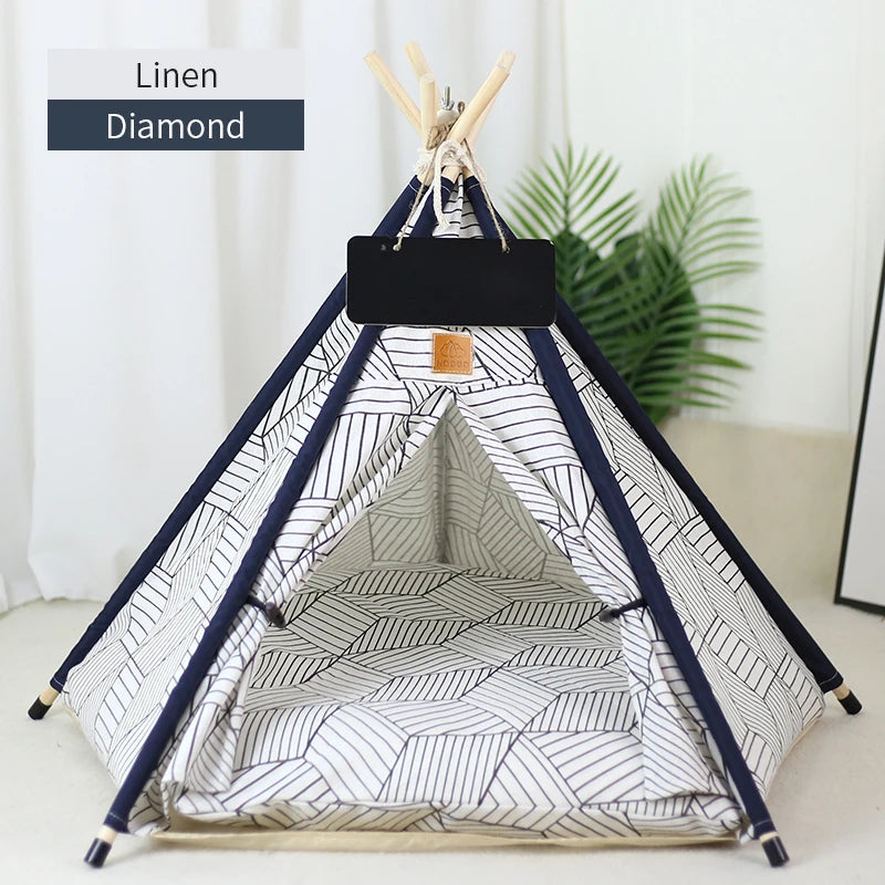 Portable Pet Teepee – Washable Indoor House for Cats and Small Dogs