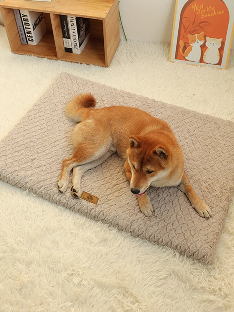 Orthopedic Foam Dog Bed – Removable Faux Fur Cover for Crates