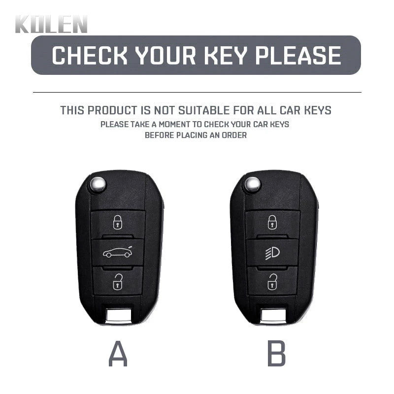 TPU Car Key Case Cover – Protective Keychain for Peugeot and Citroen Models