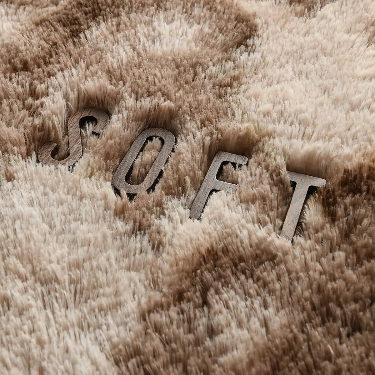 Plush Gray Area Rug – Fluffy Anti-Slip Velvet Carpet for Living Room Decor