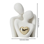 Couple Figurine Statue – Romantic Sculpture for Home Bookshelf Decor