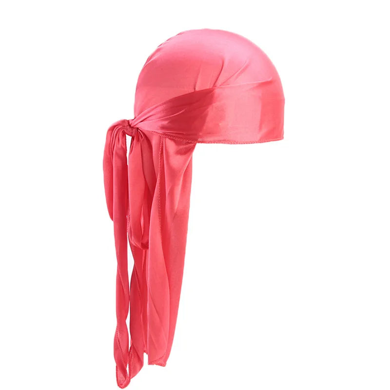 Silky Long Tail Durag – Satin Wave Cap for Men and Women Hair Styling