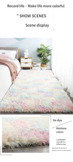 Silk Wool Shaggy Area Rug – Non-Slip Soft Plush Mat for Bedroom Decor