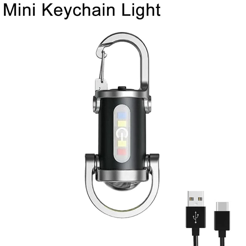 Rechargeable COB Keychain Flashlight – Portable Pocket Light for Camping