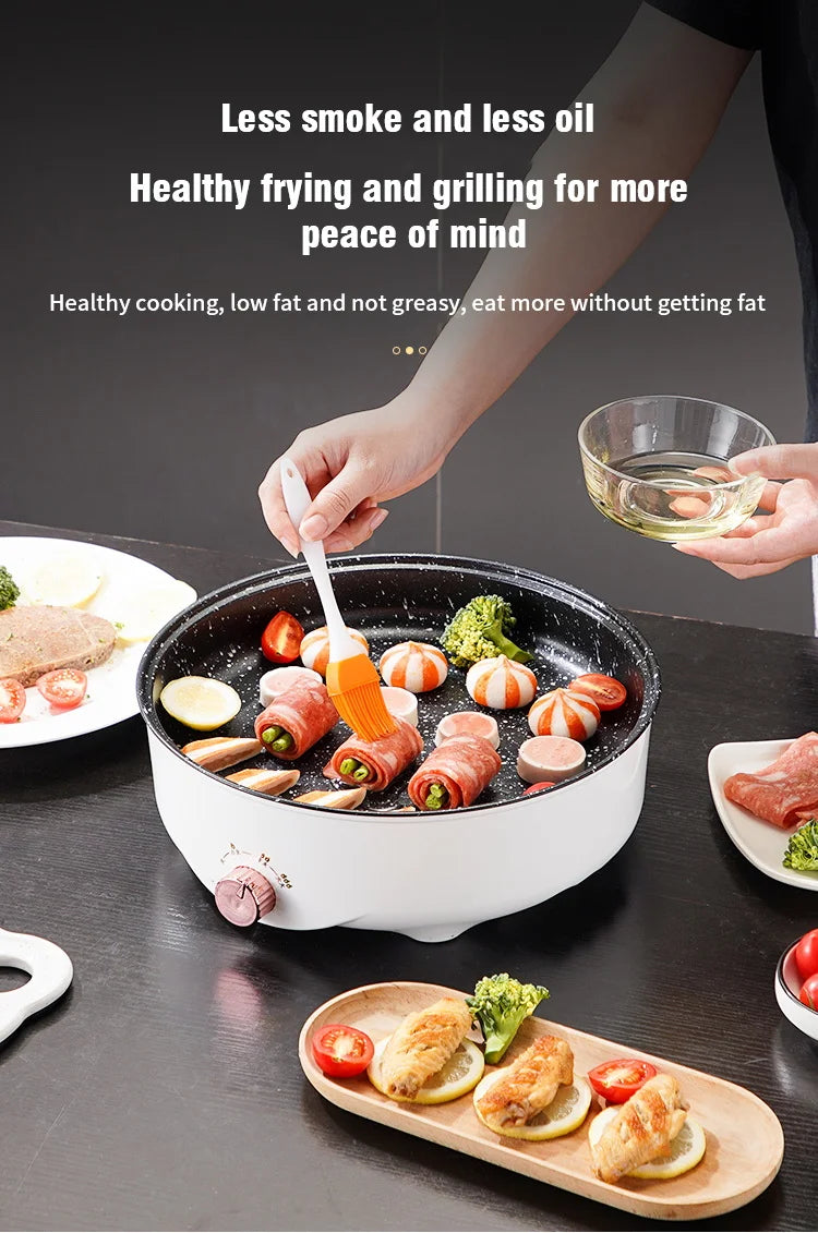 Electric Non-Stick Multicooker – Portable Frying Pan for Home Cooking