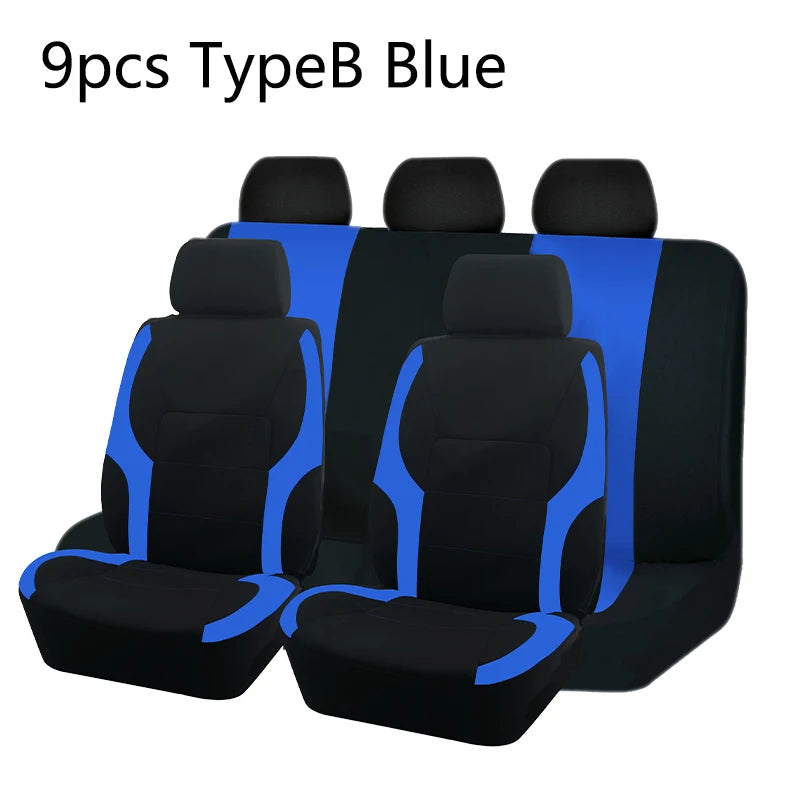 Universal Polyester Car Seat Cover Set – Bicolor Protector for Auto Interior