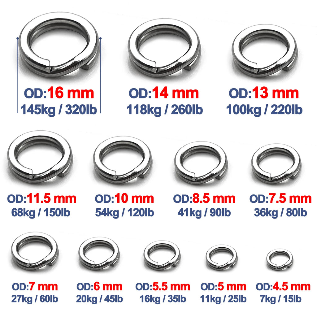 Stainless Steel Split Rings – Heavy Duty Fishing Lure Terminal Tackle