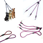 Adjustable Nylon Triple Dog Leash – No-Tangle 3 Way Lead for Walking Pets