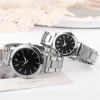 Stainless Steel Couple Watch – Silver Mesh Quartz for Fashion Accessories