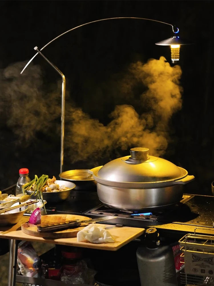 Aluminum Alloy Lantern Rack – Detachable IGT Table Stand for Camping