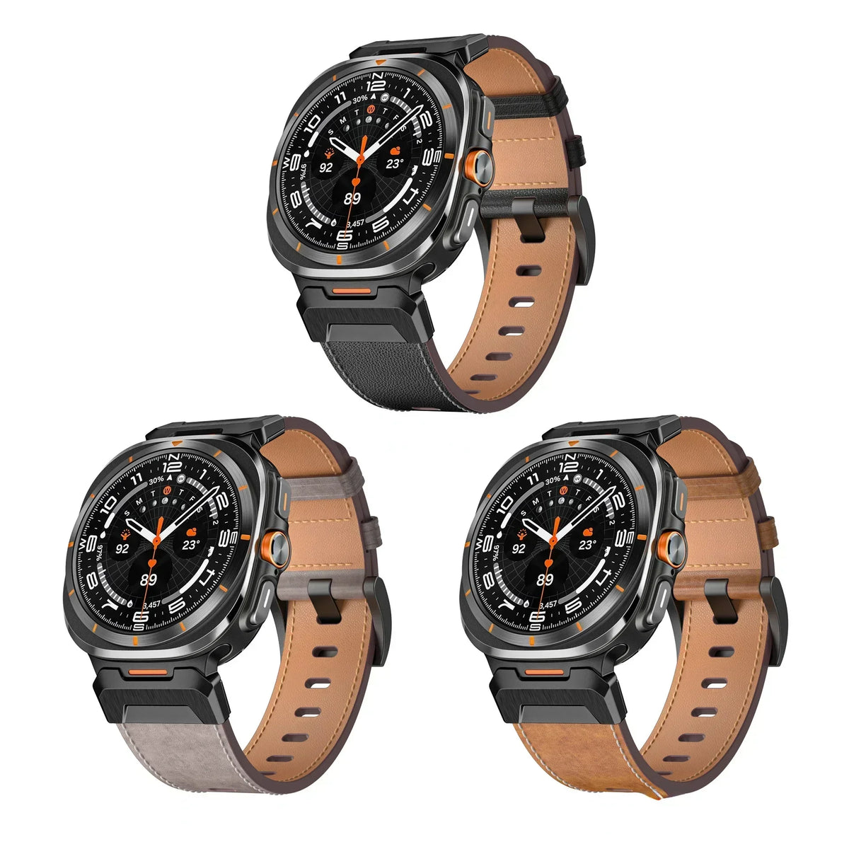 Luxury Leather Watch Band – 47mm Replacement Strap for Samsung Galaxy Ultra