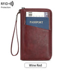 RFID Leather Passport Wallet – Anti-Theft Card Holder for Travel