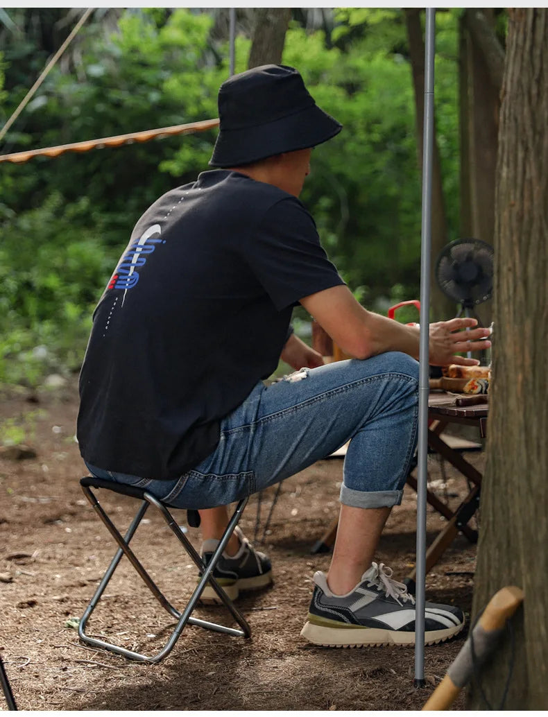 Portable Folding Camping Chair – Aluminum Alloy Seat for Outdoor Fishing