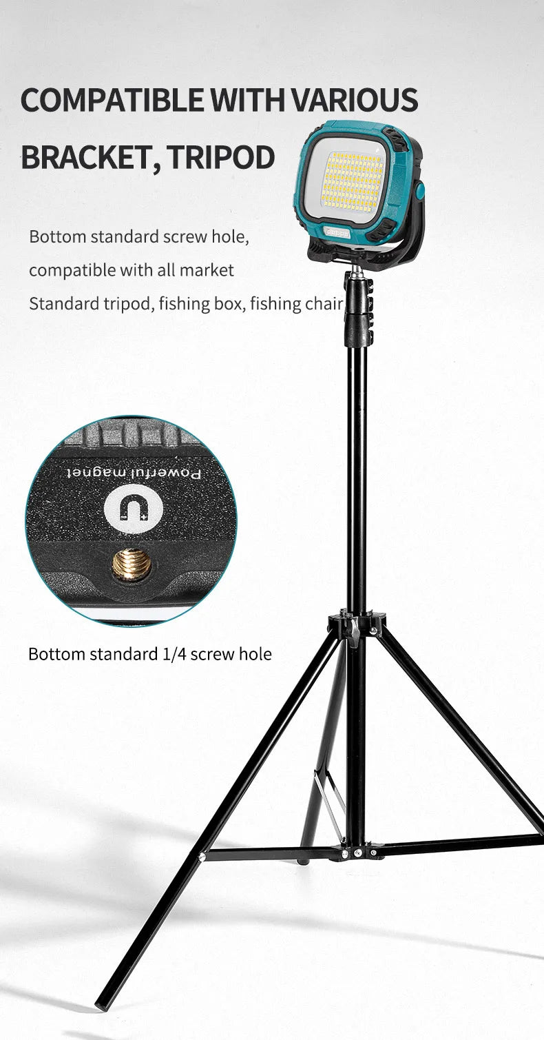 Rechargeable LED Spotlight Lantern – Magnetic Work Light for Outdoor Camping