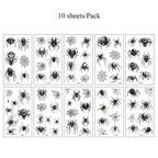 Spider Web Temporary Tattoo Stickers – Waterproof Halloween Face Body Art