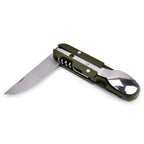 Stainless Steel Folding Camping Cutlery – Portable Utensils for Outdoor Hiking