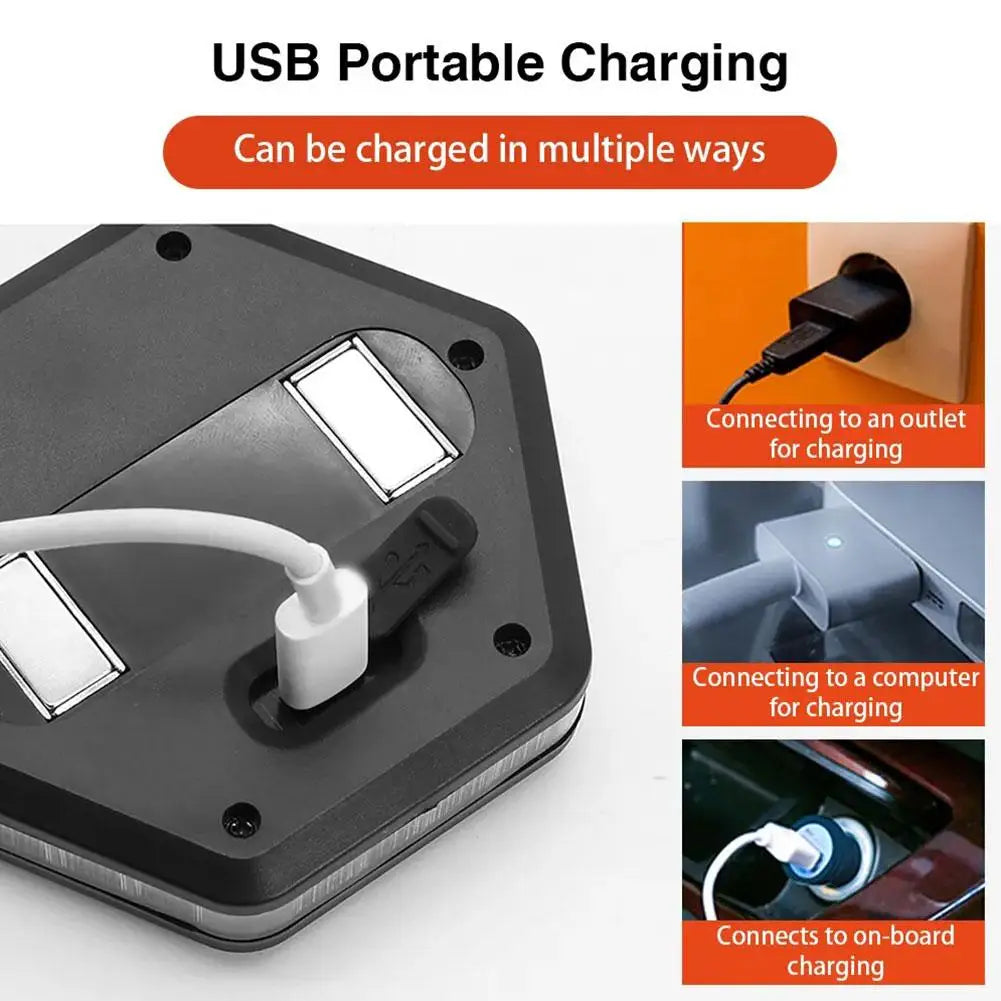 Magnetic Rotating LED Warning Light – Rechargeable Signal for Road Safety