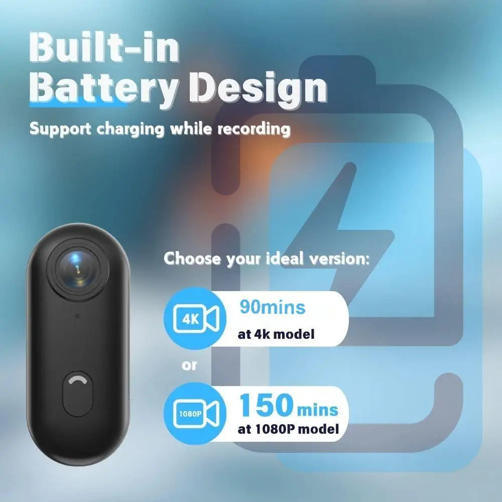 4K Mini Vlog Camera – Portable Wireless Action Cam for Travel Photography