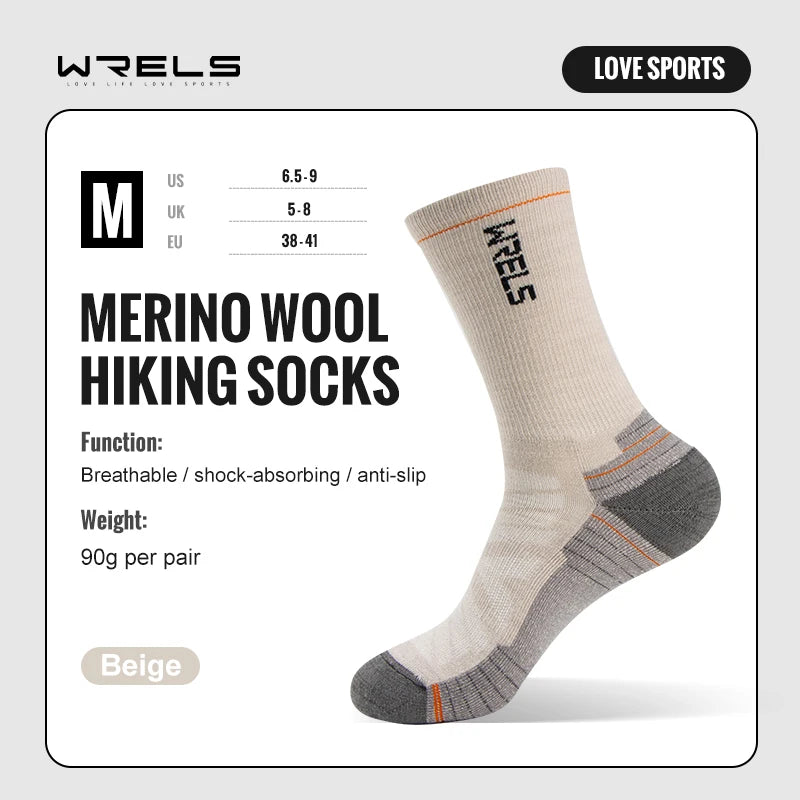 Merino Wool Hiking Socks – Lightweight Mid-Calf Performance for Outdoor Sports