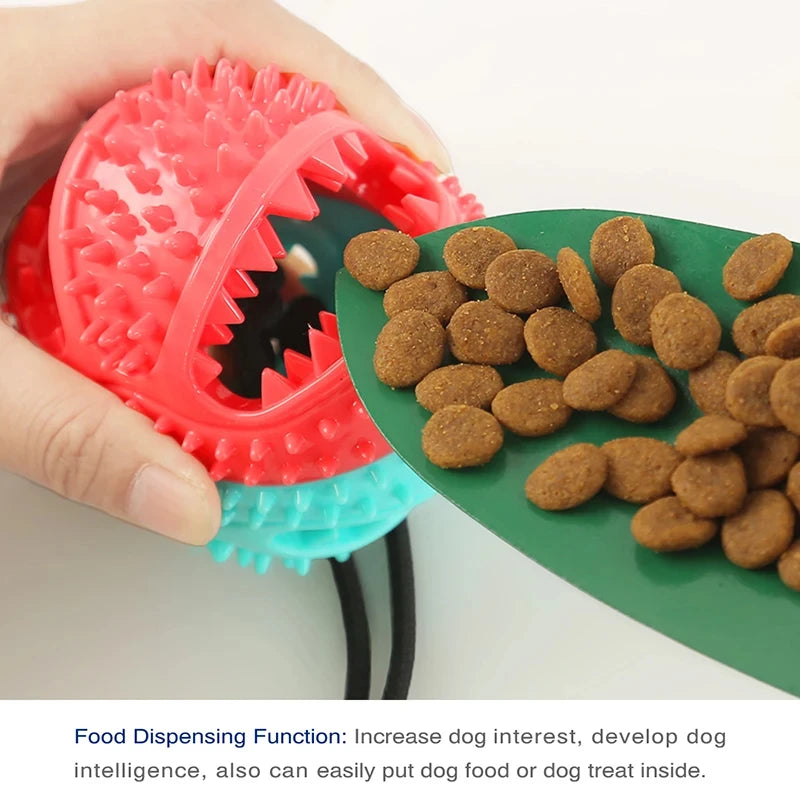 Interactive Suction Cup Dog Toy – Chew and Feeder Ball for Large Breed Dogs