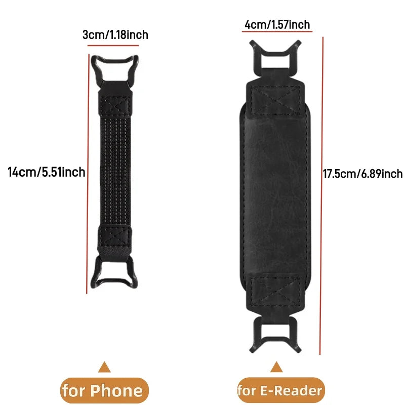 E-Reader Hand Strap – Adjustable PU Leather Grip for 6-7 Inch Devices
