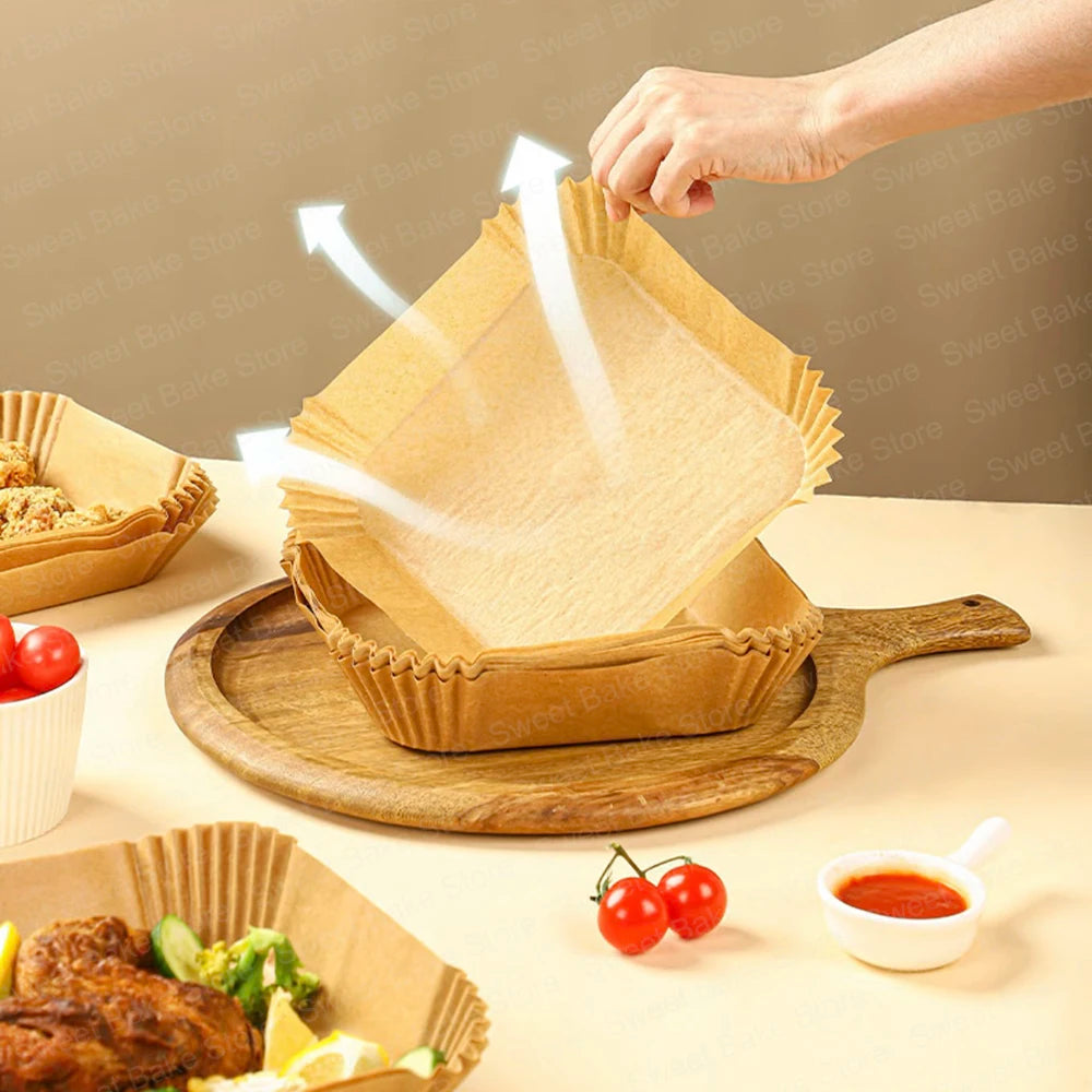 Perforated Parchment Paper – 20cm Square Non-Stick Mat for Air Fryers