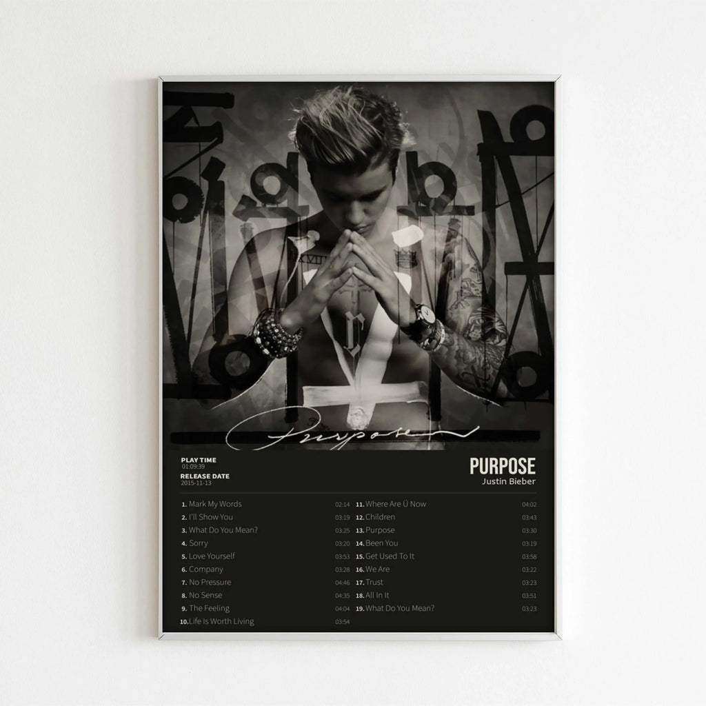 Justin Bieber Canvas Wall Art – Retro Hip Hop Music Poster for Home Decor