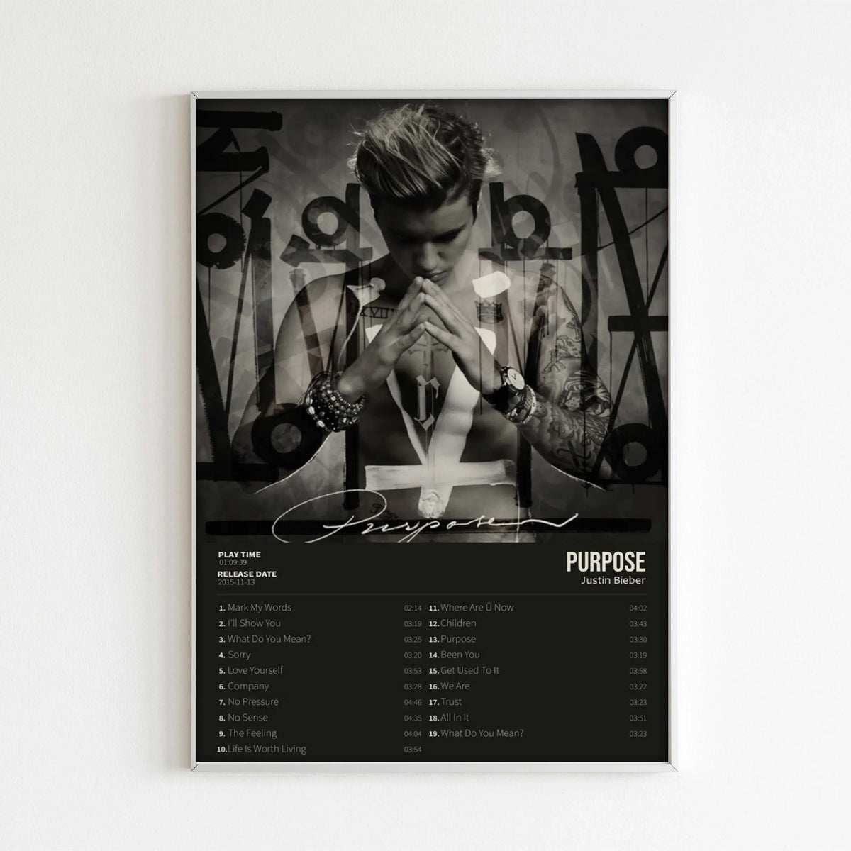 Justin Bieber Canvas Wall Art – Retro Hip Hop Music Poster for Home Decor