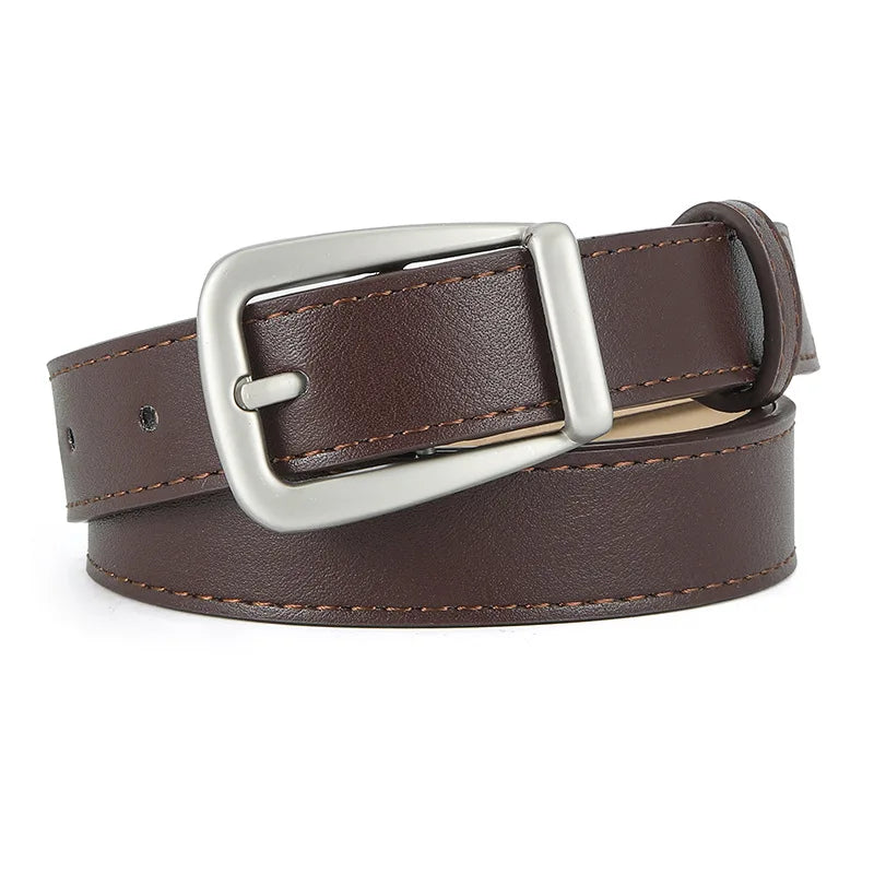 PU Leather Waist Belt – Metal Buckle Accessory for Women Jeans and Dresses