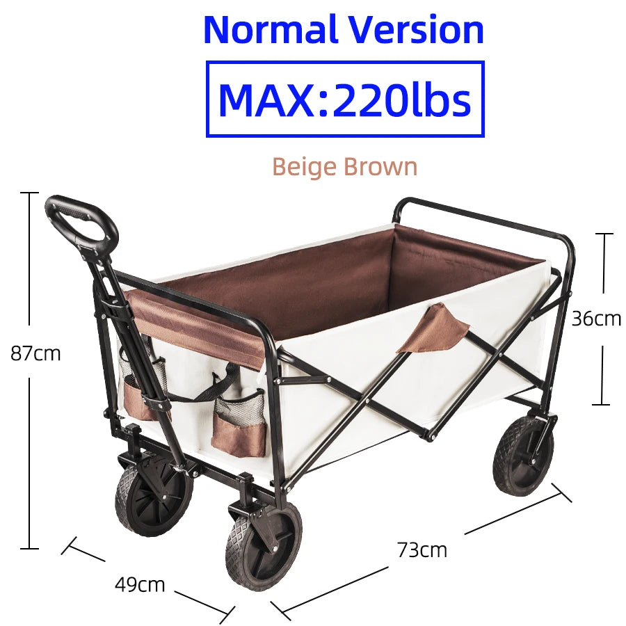Collapsible Utility Wagon – Heavy Duty Folding Cart for Beach and Camping