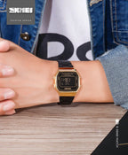 Retro LED Digital Watch – Stainless Steel Wristwatch for Men