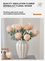 Artificial King Protea Flower – 25 Inch Faux Botanical for Home Wedding Decor