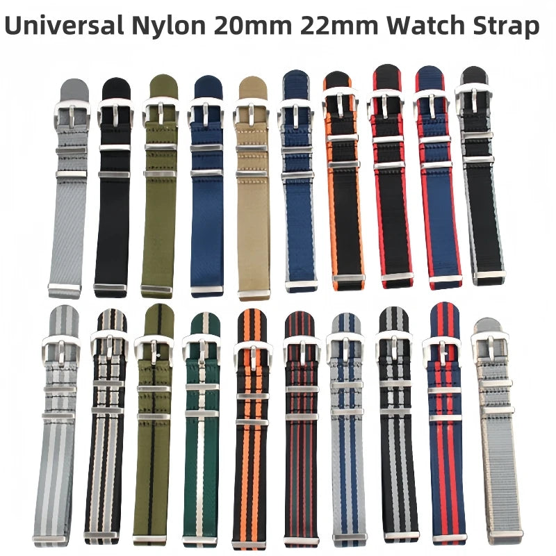 Nylon Watch Strap – 20mm 22mm Sport Band for Omega Seiko Rolex