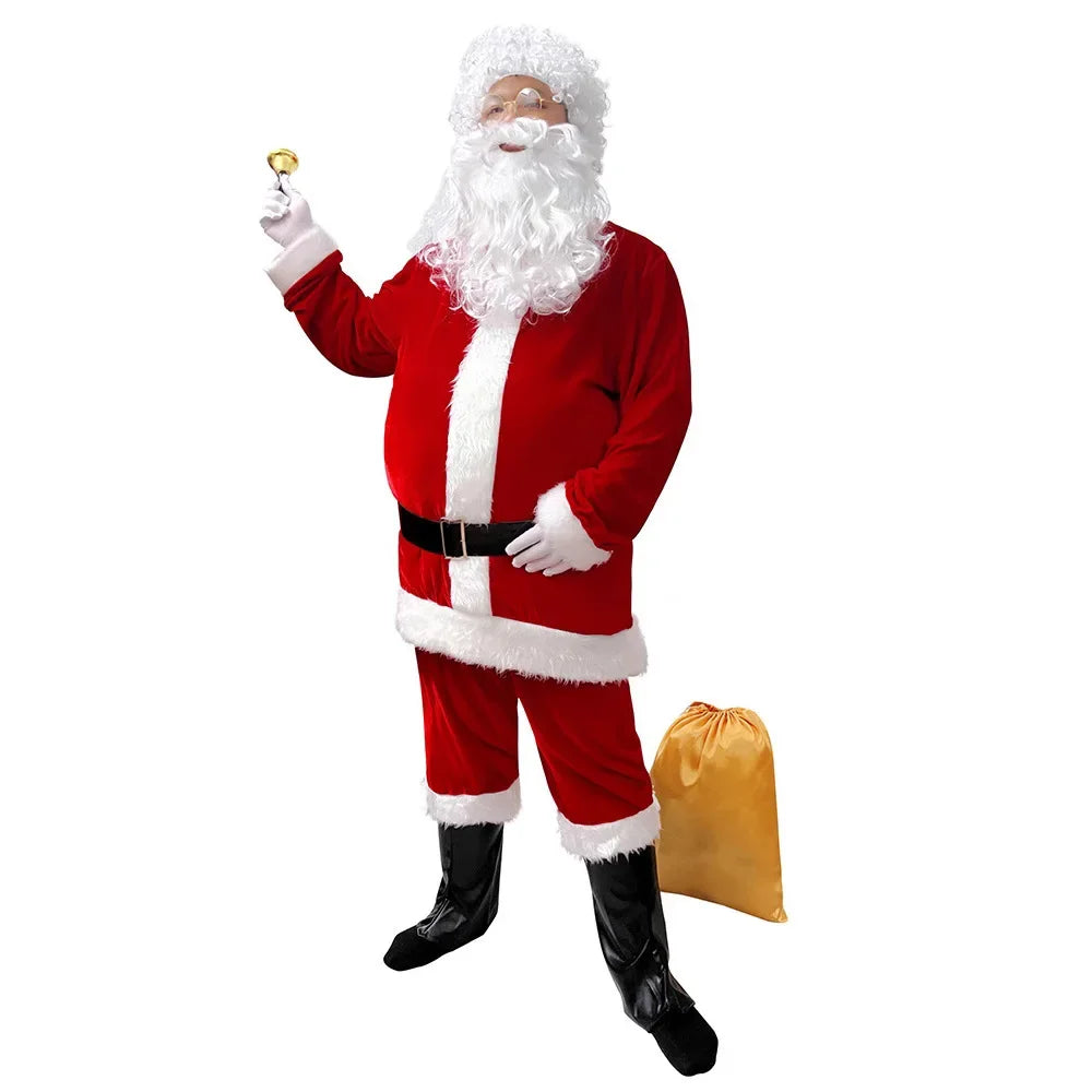 Santa Claus Costume Set – Plush Festival Outfit for Christmas Parties M-4XL
