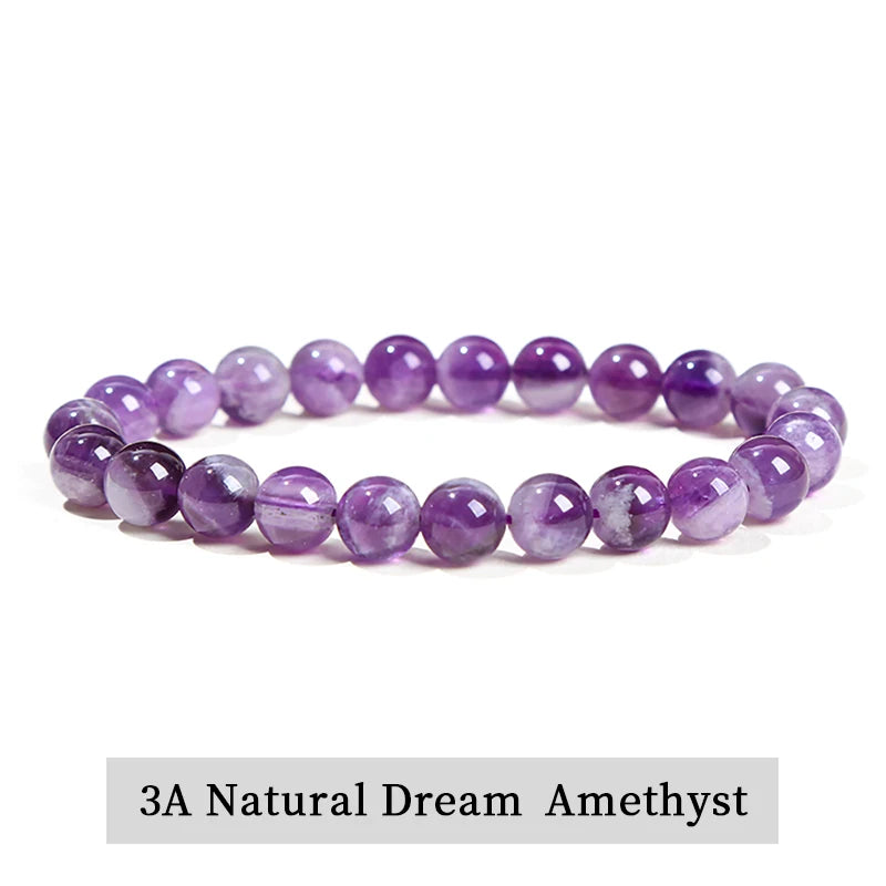 Natural Stone Bead Bracelet – Healing Crystal Gemstone Jewelry for Men and Women