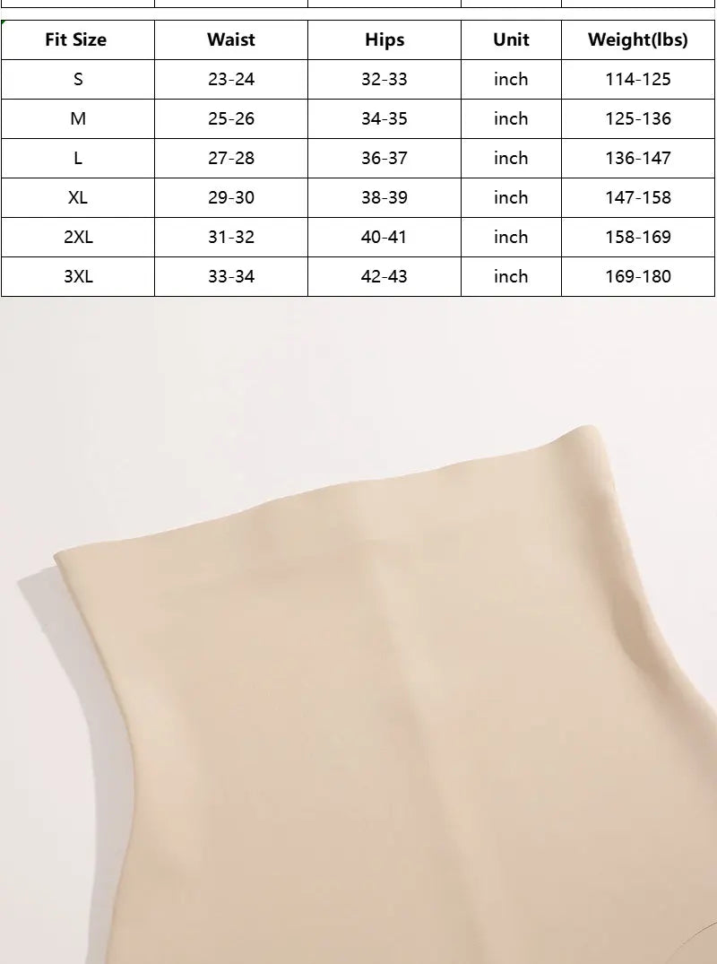 Seamless High Waist Shapewear – Ice Silk Tummy Control Panties for Women