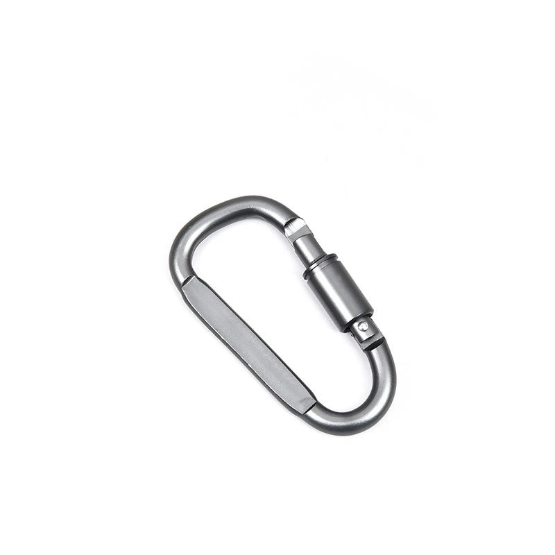 Aluminum D-Shaped Carabiners – 8cm Tactical Clips for Outdoor Camping Gear