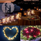 White LED String Lights – 20M Waterproof Copper Wire for Christmas Decor