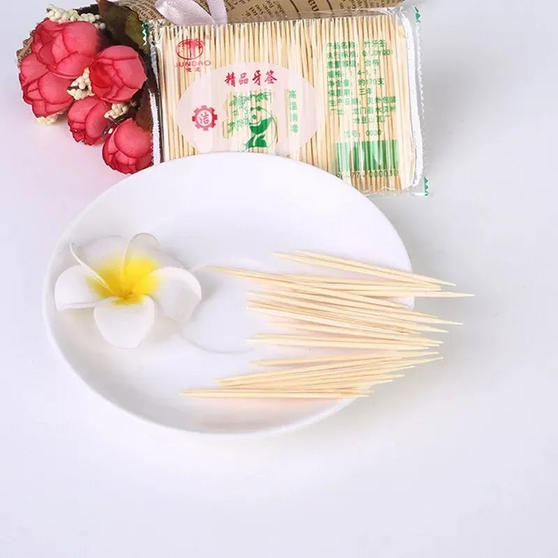 Natural Bamboo Toothpicks – Sturdy Wood Dental Picks for Home and Restaurant