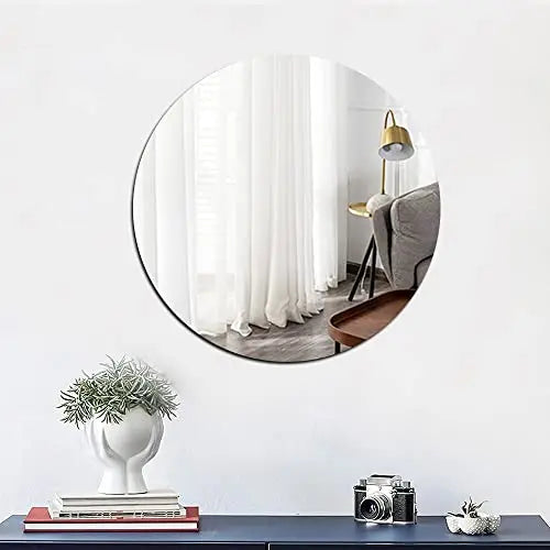 Round Acrylic Wall Mirror – Large Frameless Plexiglass for Bathroom Decor